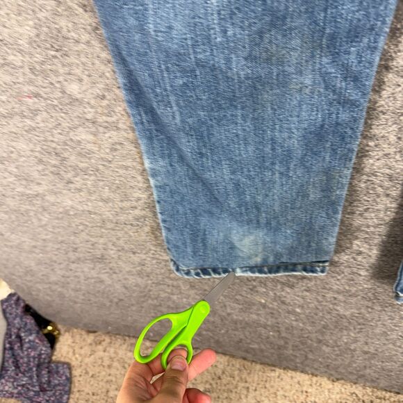 Carhartt Jeans Men 36*32 Blue Denim Medium Wash Mid Rise Straight Pockets - Picture 7 of 9